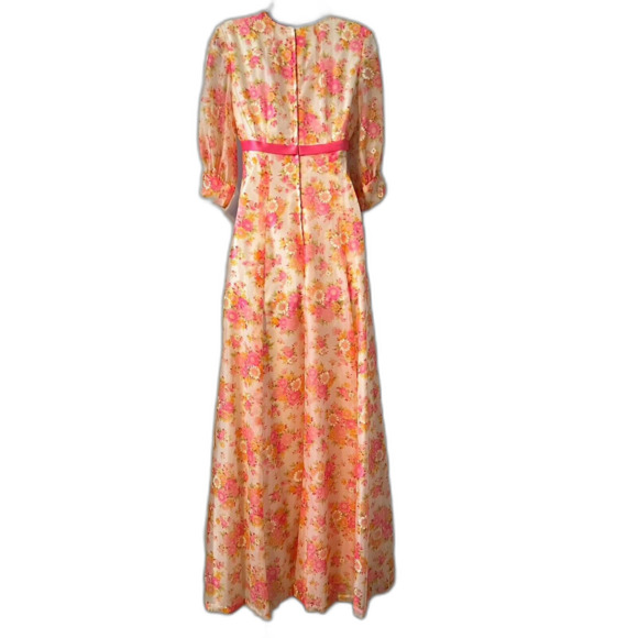 Vintage Handmade Empire Floral Dress 1950s 1960s Bow Detail XS/S - Picture 8 of 8